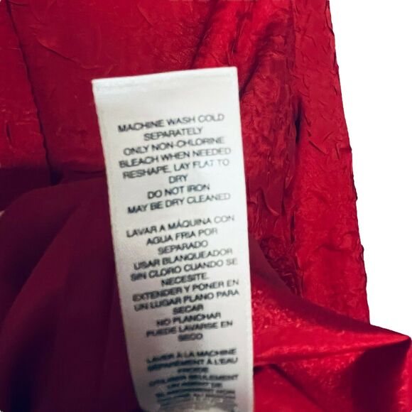 Chico's Shirt Rich Red Crinkle Long Sleeve Collared Button Up Tunic Top Medium - Picture 8 of 15